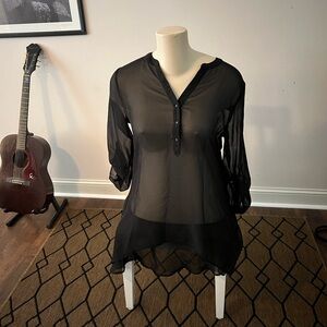 Sheer black tunic